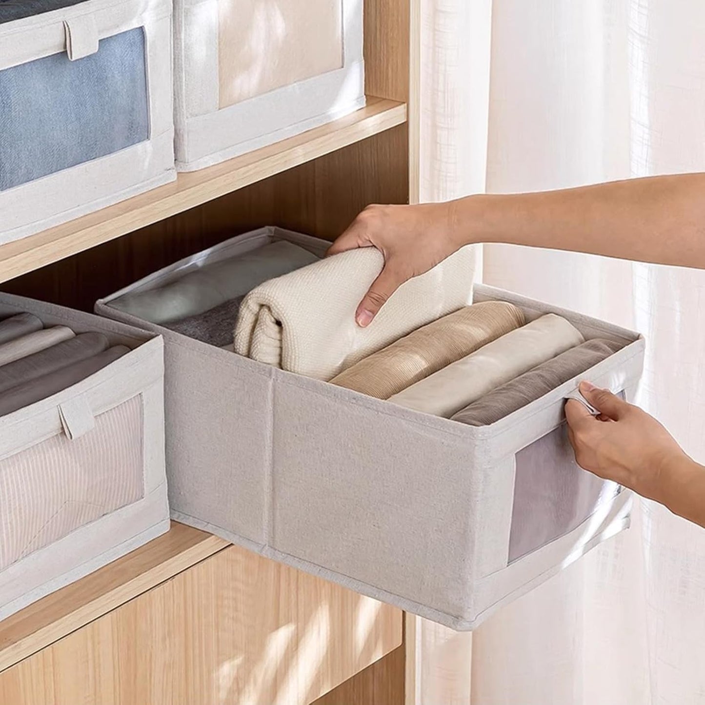Linen Closet Storage Baskets (4pcs)