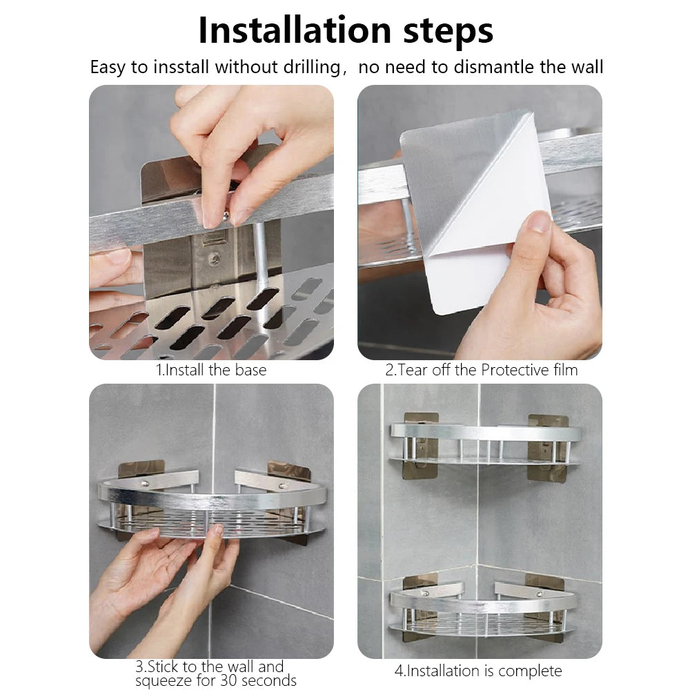 Non-Perforated Wall Mounted Bathroom Shelves