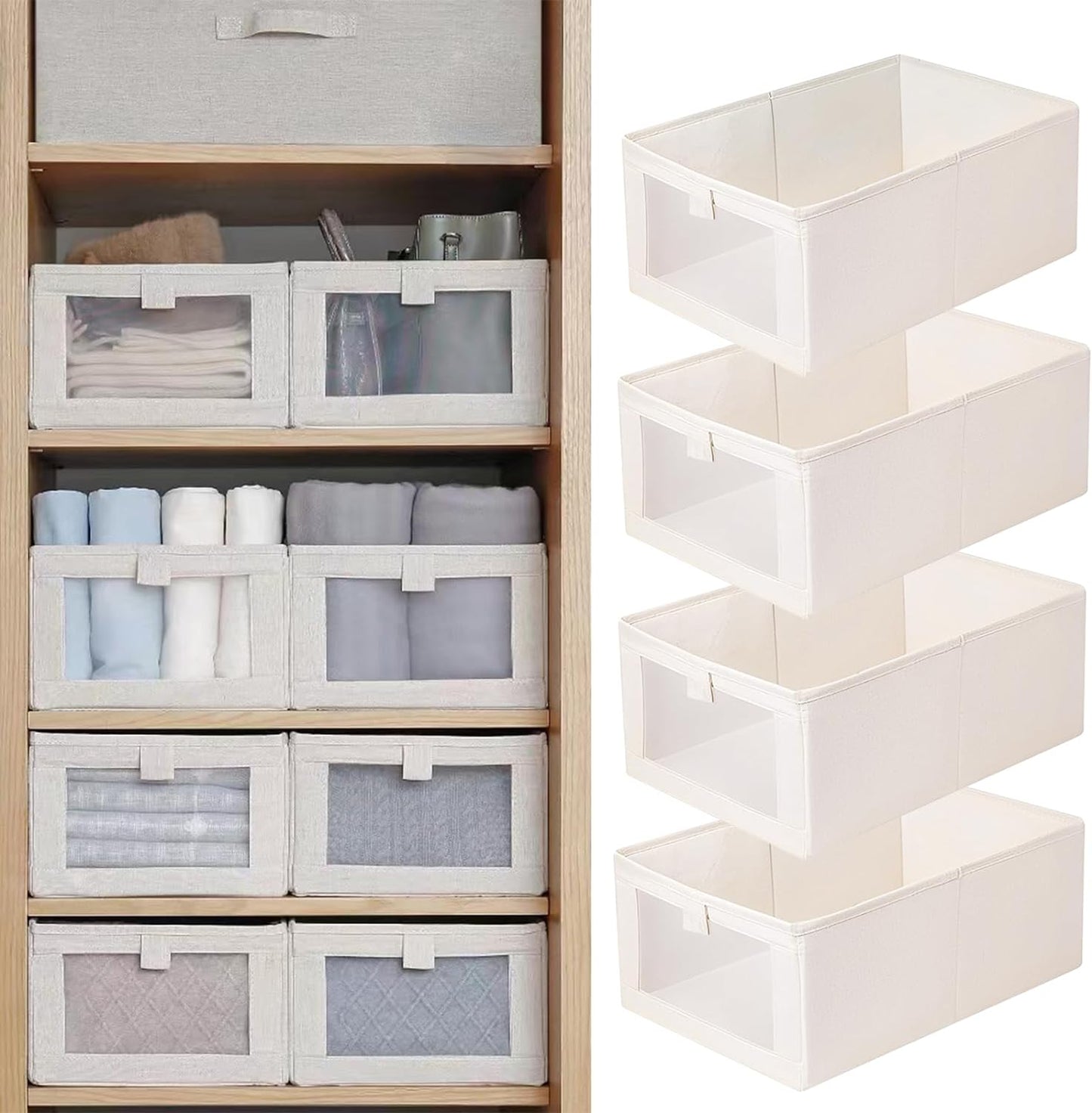 Linen Closet Storage Baskets (4pcs)