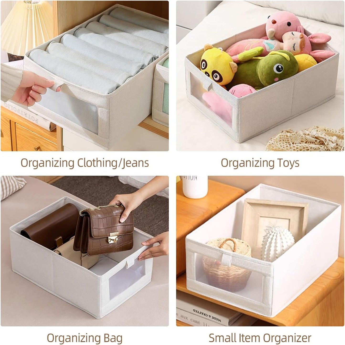 Linen Closet Storage Baskets (4pcs)