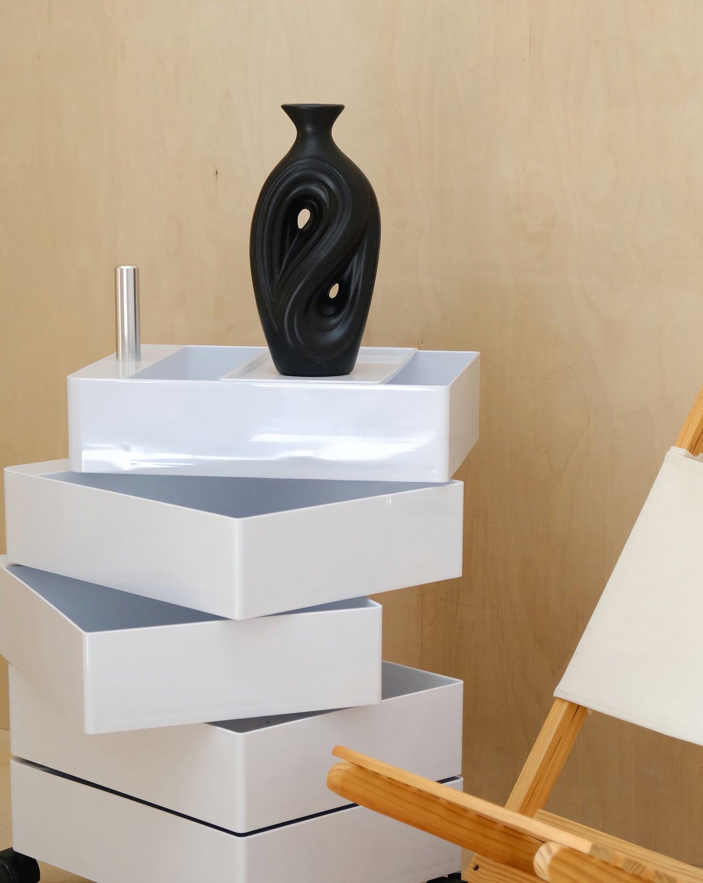 Handmade Contemporary Abstract Ceramic Black Vase