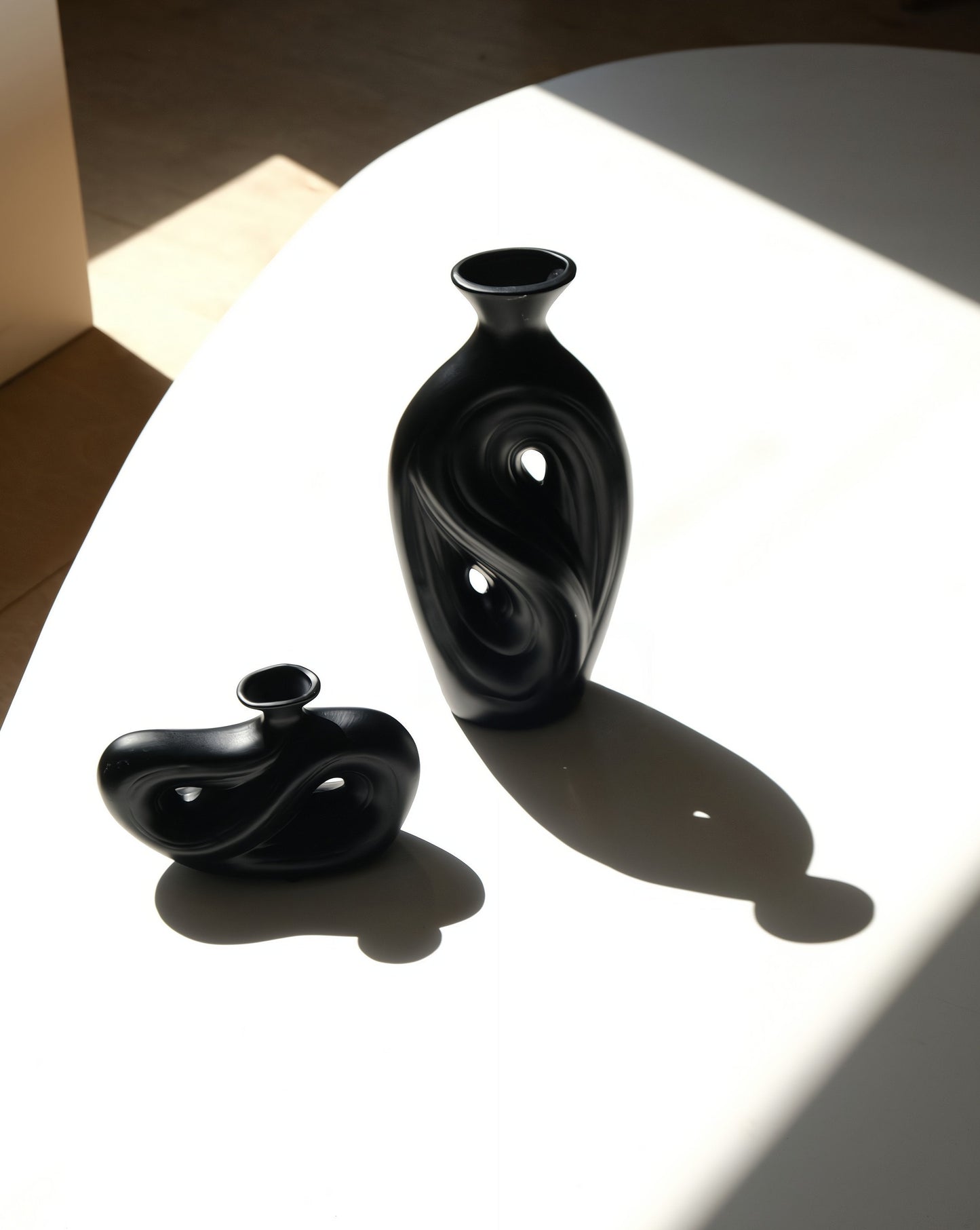 Handmade Contemporary Abstract Ceramic Black Vase