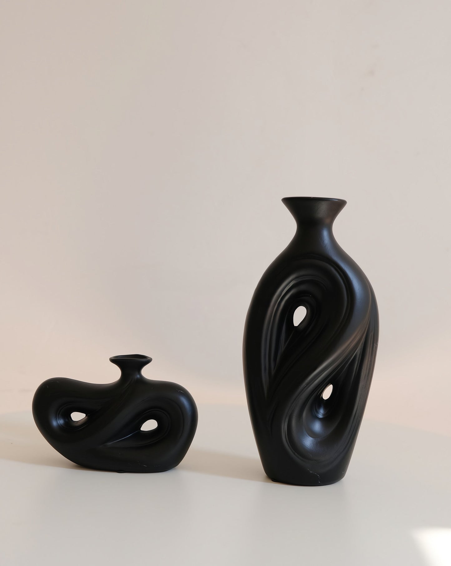 Handmade Contemporary Abstract Ceramic Black Vase
