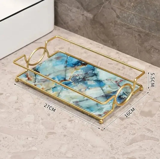 Luxury Gold Plated Rectangular Storage Tray 