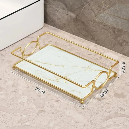 Luxury Gold Plated Rectangular Storage Tray 