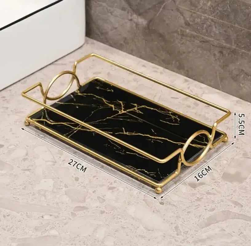Luxury Gold Plated Rectangular Storage Tray 